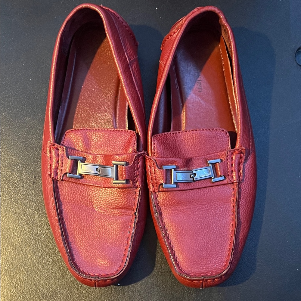 Calvin Klein Men's Magnus Penny Loafers Red